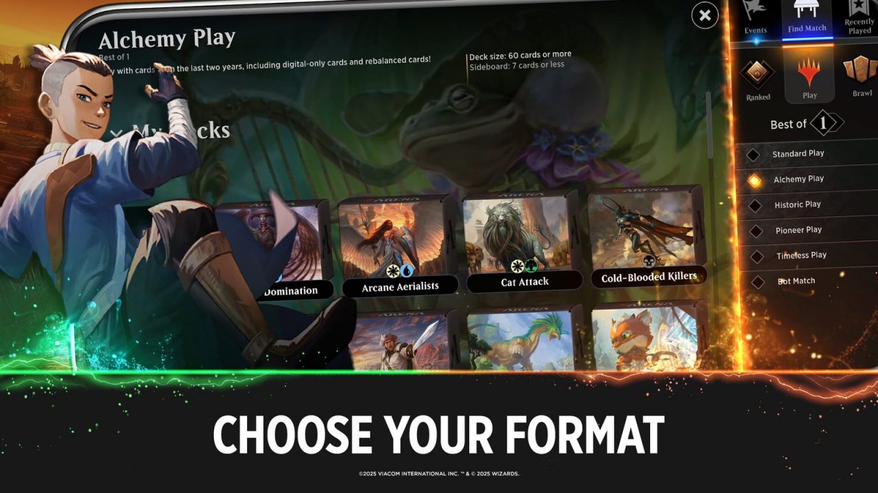 Magic: The Gathering Arena game board during a match