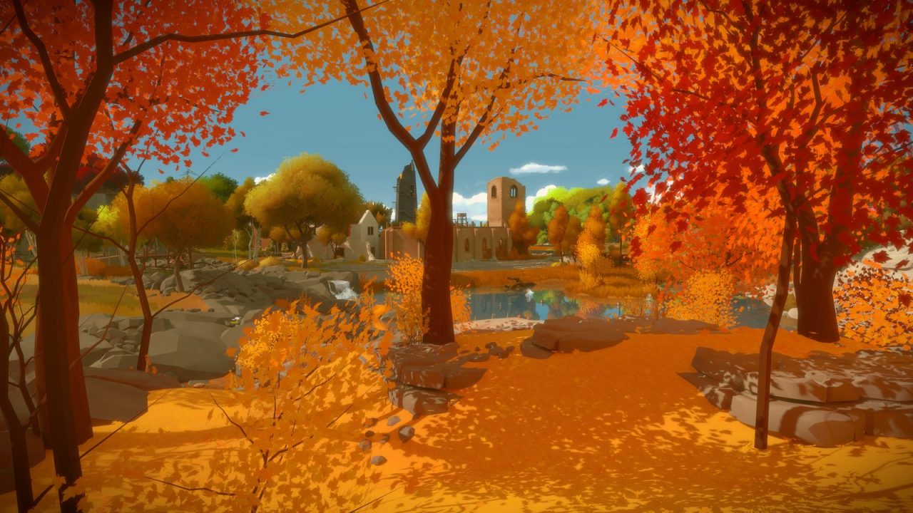 Colourful island landscape in The Witness